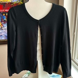 Talbots Black Cardigan Sweater. Size MEDIUM. Long sleeves.